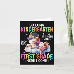 So Long Kindergarten Graduation Cl 2025 Unicorn Ki Card