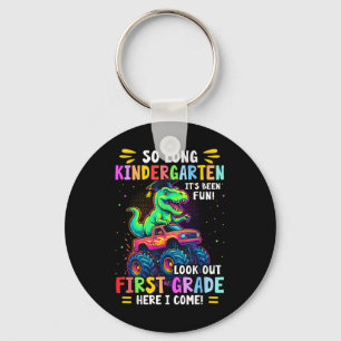 So Long Kindergarten Graduation Monster Truck Dino Keychain