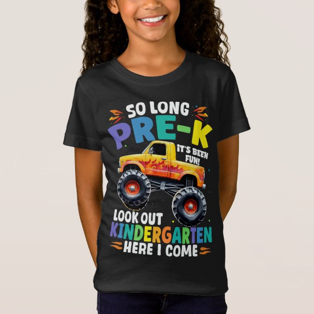 So Long Pre-K Graduation Monster Truck T-Shirt (Front)
