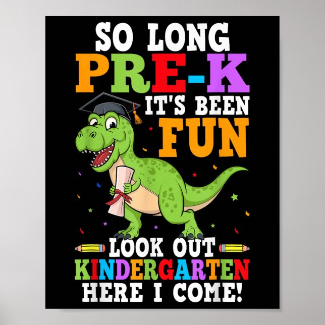 So Long Pre-k Preschool Graduation Kindergarten He Poster (Front)