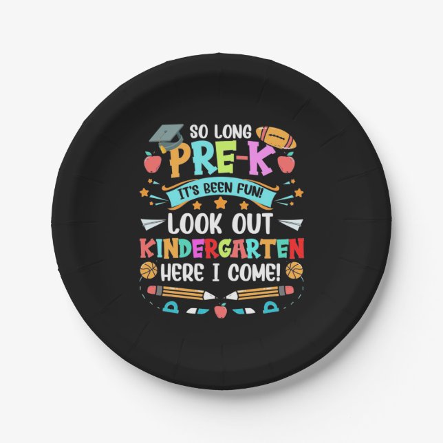 So Long Pre Kindergarten Teacher Paper Plates (Front)