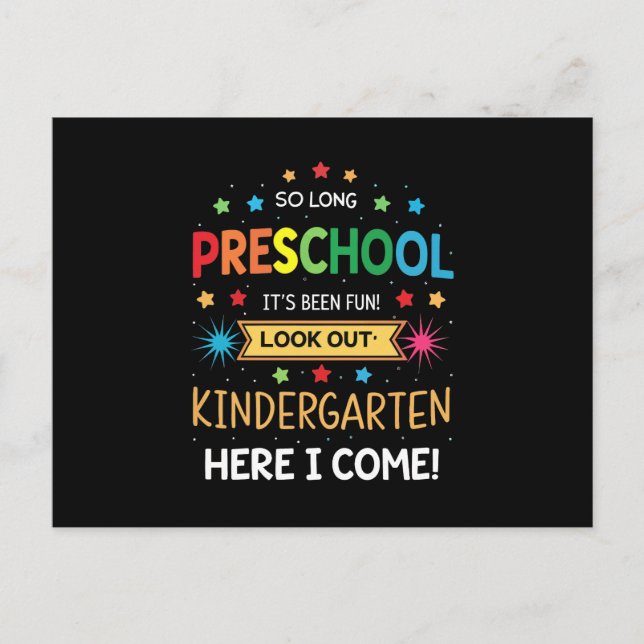 So Long Preschool Graduation Graduate Teacher Kid  Postcard (Front)