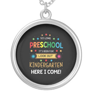 So Long Preschool Graduation Graduate Teacher Kid Silver Plated Necklace