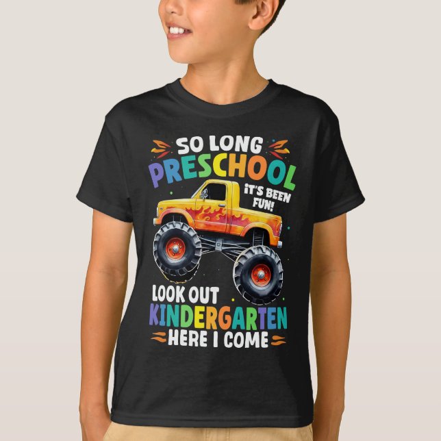 So Long Preschool Graduation Monster Truck T-Shirt (Front)