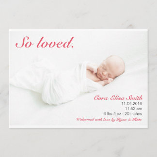 So Loved Birth Announcement