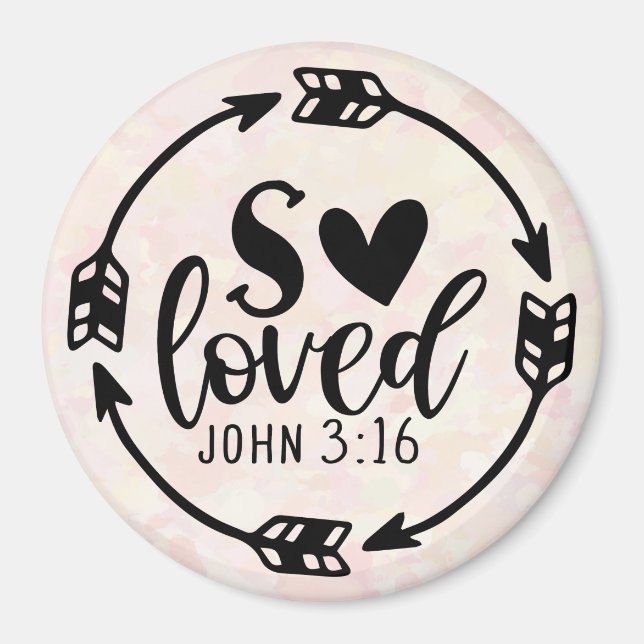 So Loved John 3:16 Magnet (Front)