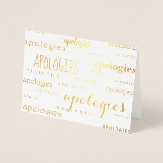 so many apologies gold foil card (Front)
