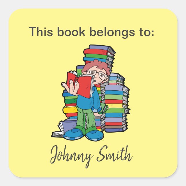 So Many Books Design Bookplate Sticker (Front)