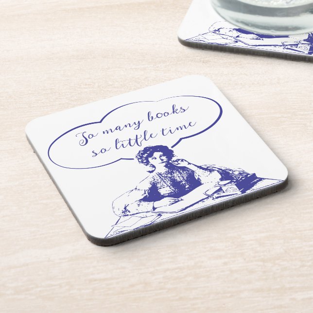 SO MANY BOOKS SO LITTLE TIME BEVERAGE COASTER (Left Side)