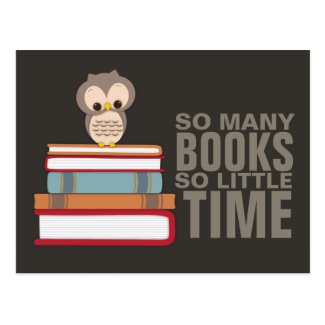 So Many Books So Little Time Cute Owl Book Nerd Postcard