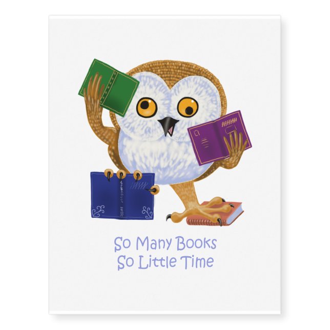 So many books so little time temporary tattoos (Front)