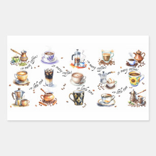 So many coffees, so little time rectangular sticker