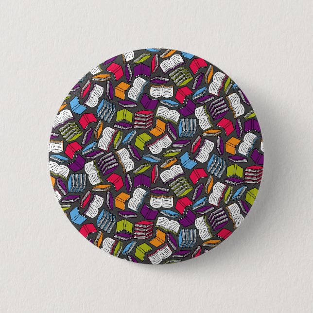 So Many Colorful Books... Button (Front)