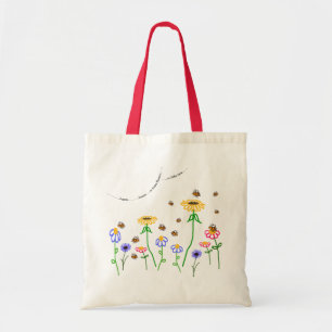 'So Many Flowers' Bees and flowers Tote Bag. Bag