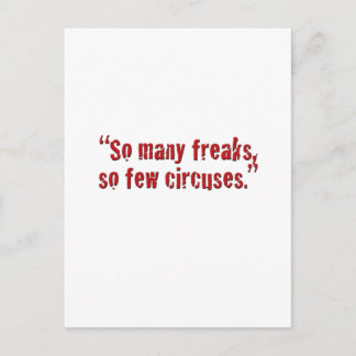 "So many freaks... Postcard