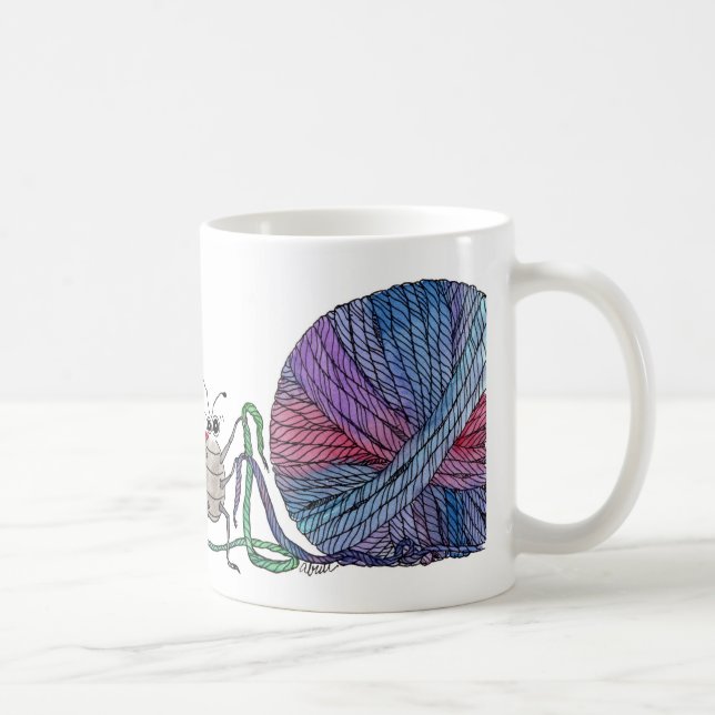 So many loose ends... ladybug and yarn mug (Right)