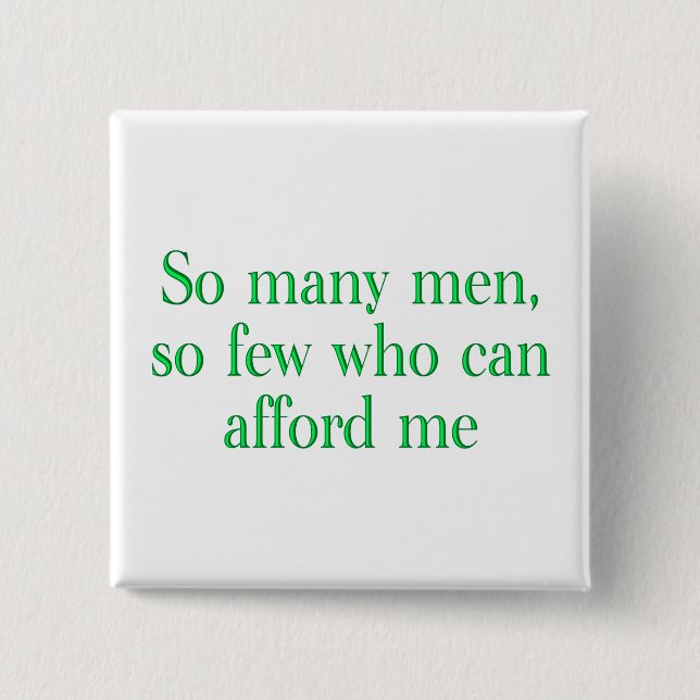 So Many Men Pinback Button (Front)