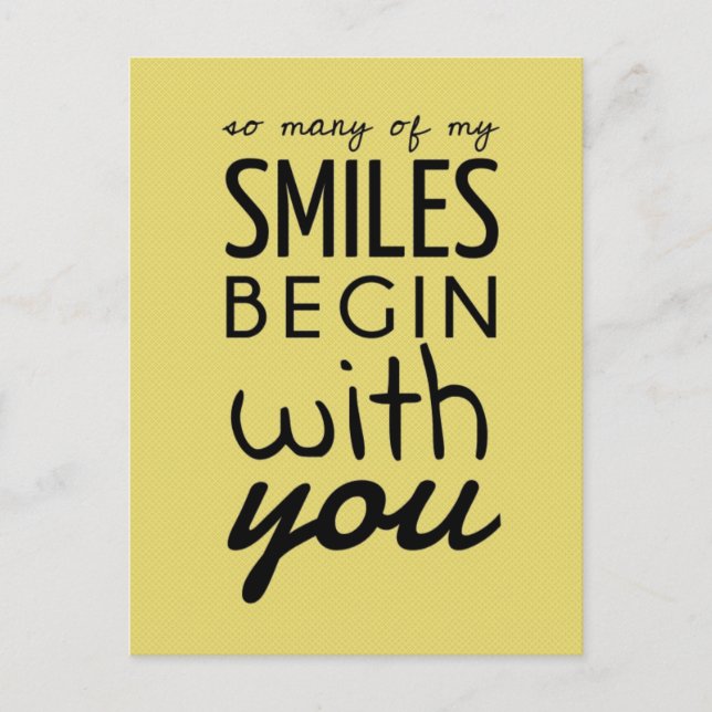 So Many Of My Smiles Inspirational Postcard (Front)