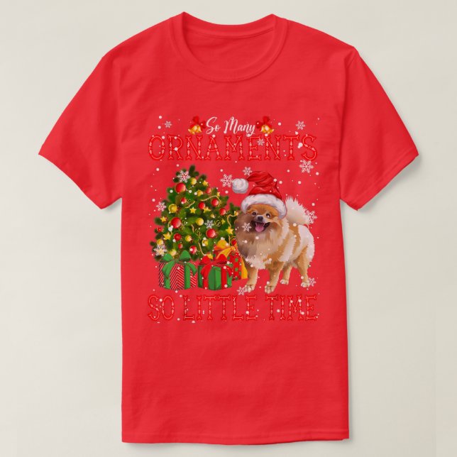 So Many Ornaments Funny Xmas Tree Santa Dog Lover  T-Shirt (Design Front)