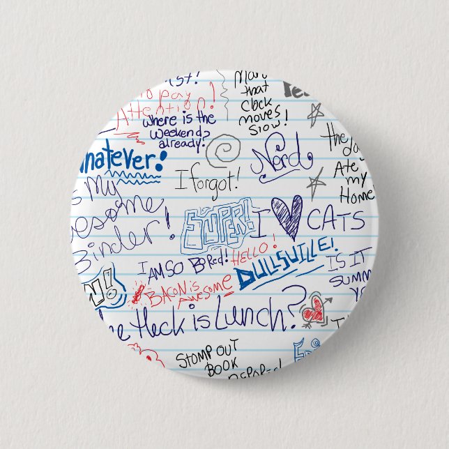 So Many School Doodles Button (Front)