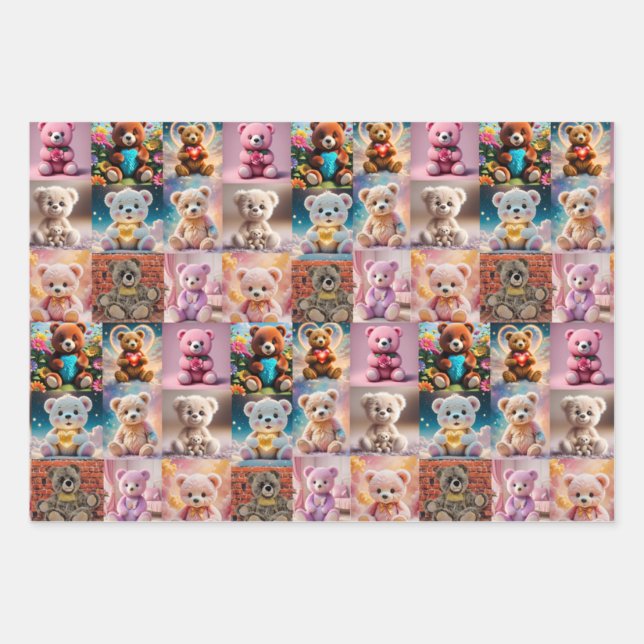 So Many Teddy Bears  Wrapping Paper Sheets (Front 2)