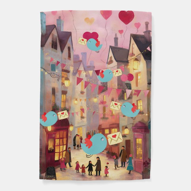 SO MANY VALENTINES FOR DELIVERY GARDEN FLAG (Front)