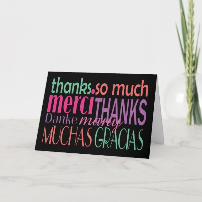 So Many Ways to Say Thanks Typography  Thank You Card (Front)