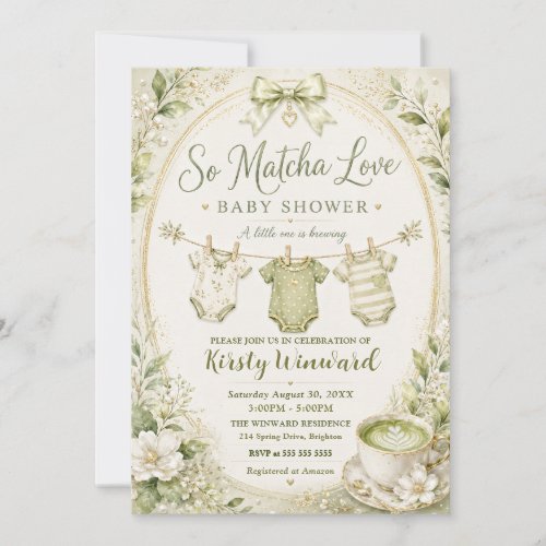 So Matcha Love Baby Shower Invitation