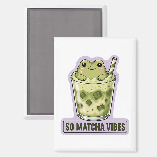 So Matcha Vibes Cute Kawaii Frog Meme Magnet
