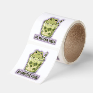So Matcha Vibes Cute Kawaii Frog Meme Square Sticker