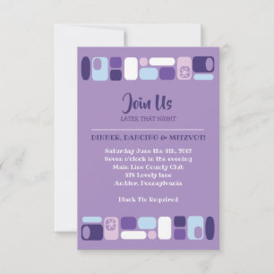 SO MOD Bar Bar Mitzvah Reception Card