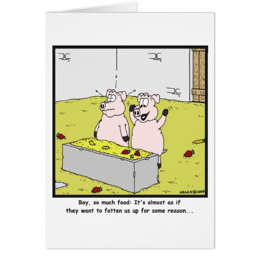 So much food: Pig cartoon (Front)