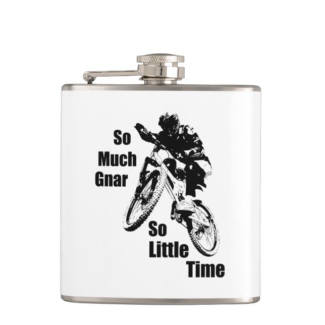 So Much Gnar So Little Time Mountain Bike Flask (Front)