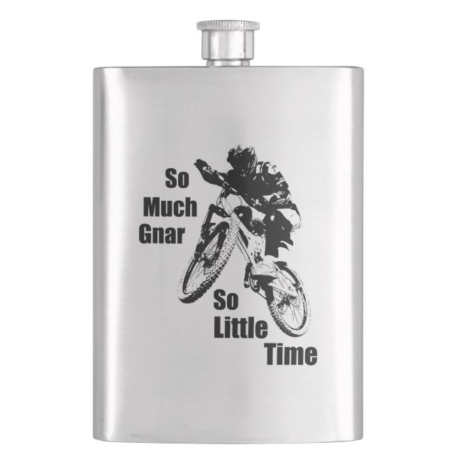 So Much Gnar So Little Time Mountain Bike Flask (Front)