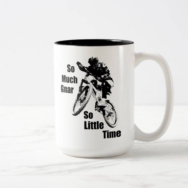 So Much Gnar So Little Time Mountain Bike Two-Tone Coffee Mug (Right)