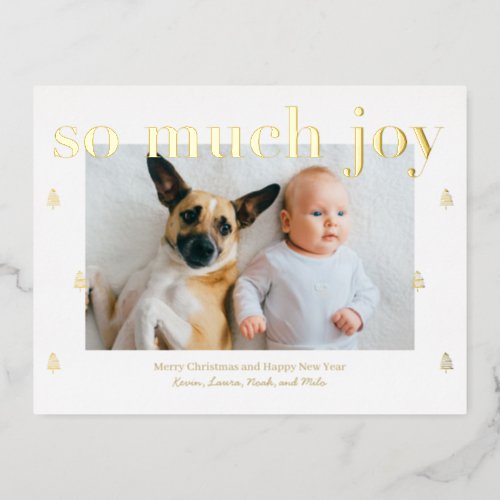 So Much Joy Editable Color Foil Holiday Postcard