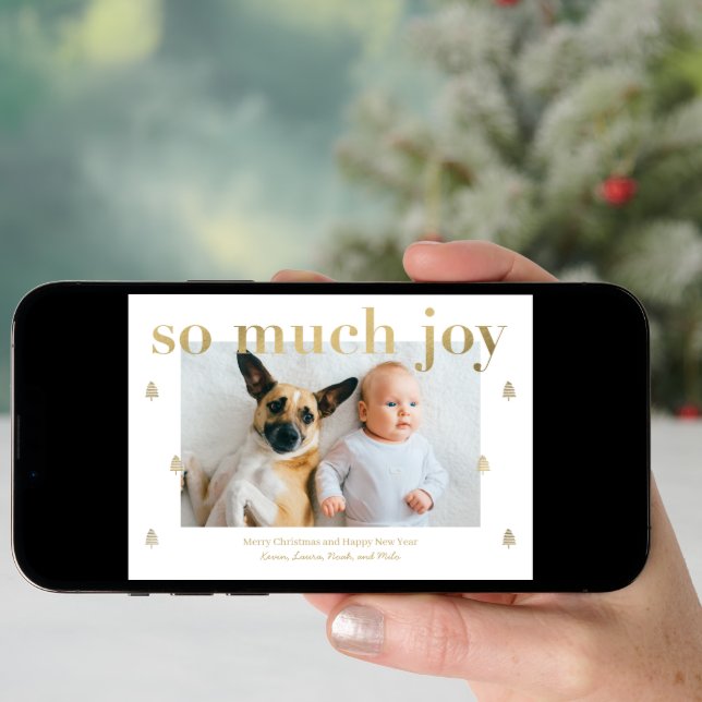 So Much Joy Modern Holiday Photo Card (Front Digital)