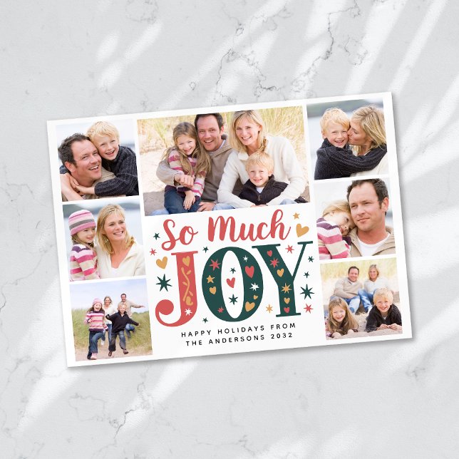 So Much Joy Multi Photo Christmas Holiday Card (Creator Uploaded)