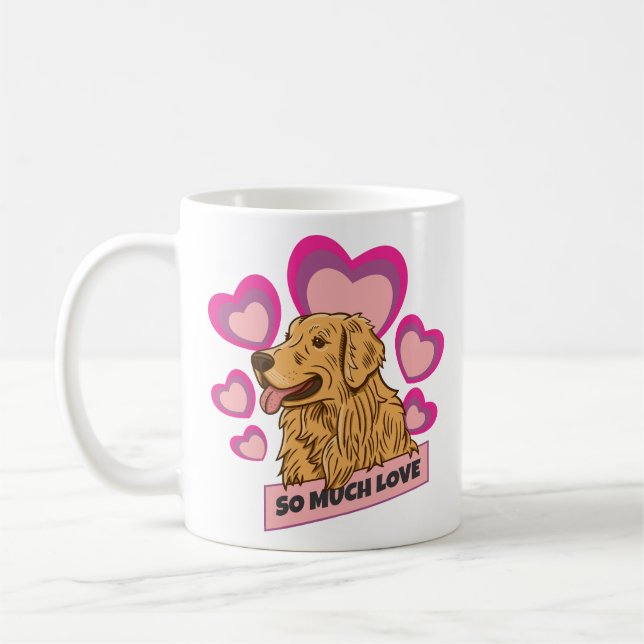 So Much Love Golden Retriever Hearts Edition Coffee Mug (Left)