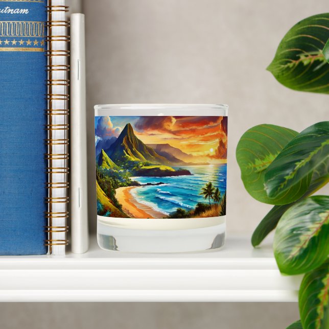 "So Much Magnificence" Decorative Blue Gold Mug Scented Candle (Shelf)