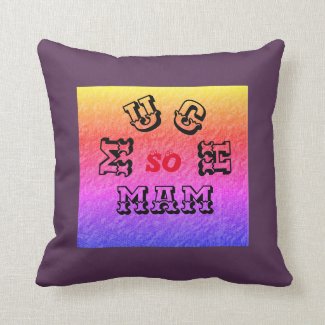SO MUCH MAM -BLACK-RED-PURPPLE  THROW PILLOW