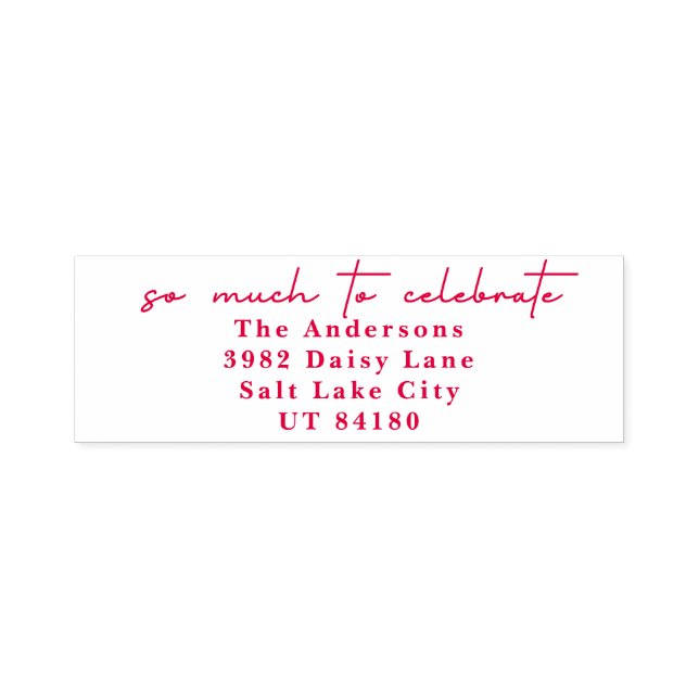 So Much To Celebrate Address Christmas Holiday Self-inking Stamp (Design)