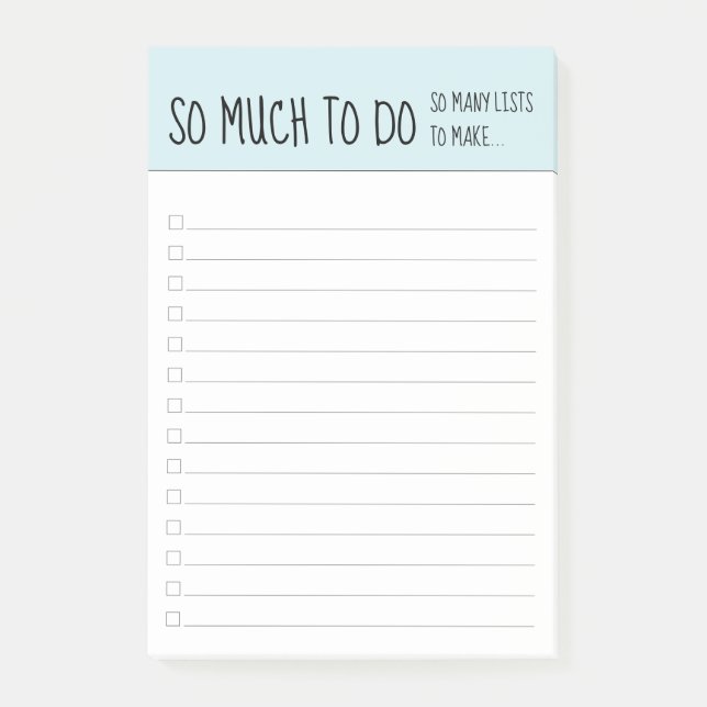 So much to do funny to do list post-it notes (Front)
