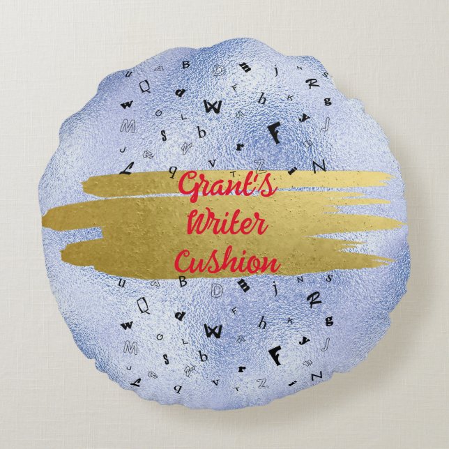 "So Much To Write"  Round Pillow (Back)