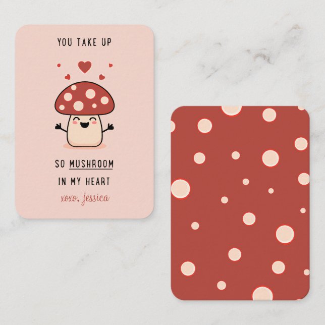 So mush room in my heart Kids Valentine's Day Note Card (Front/Back)