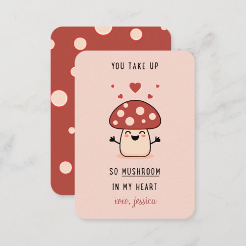 So mush room in my heart Kids Valentines Day Note Card