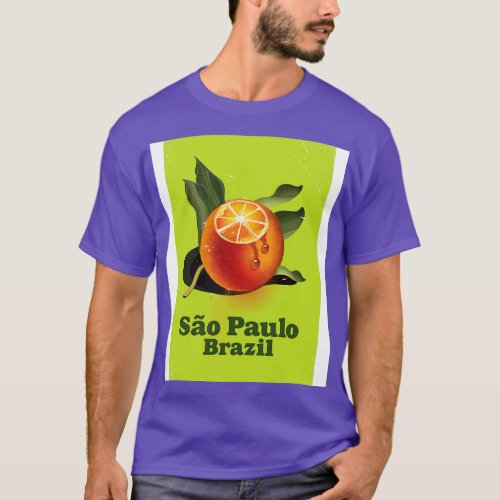 So Paulo Brazil Orange travel poster T_Shirt