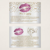 So Pink Glitter Lips Instructions (Front & Back)