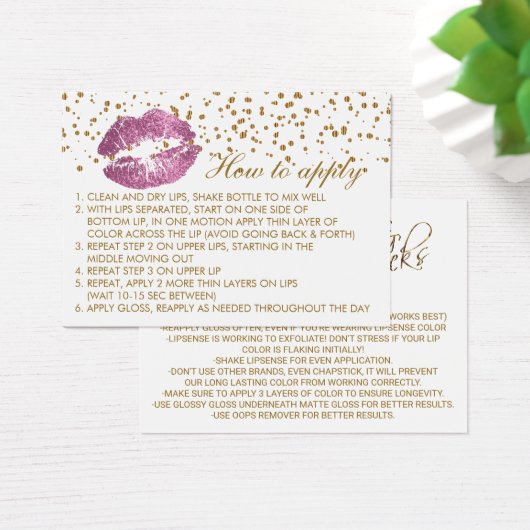 So Pink Glitter Lips on White Instructions (Desk)