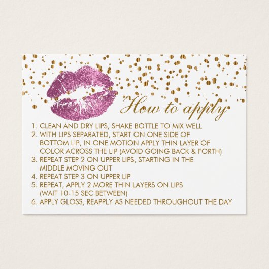 So Pink Glitter Lips on White Instructions (Front)